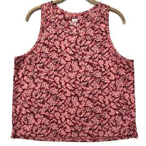 REI Co-op Swiftland Grid Running Tank Top Womens Large Abstract Multi Color Pink